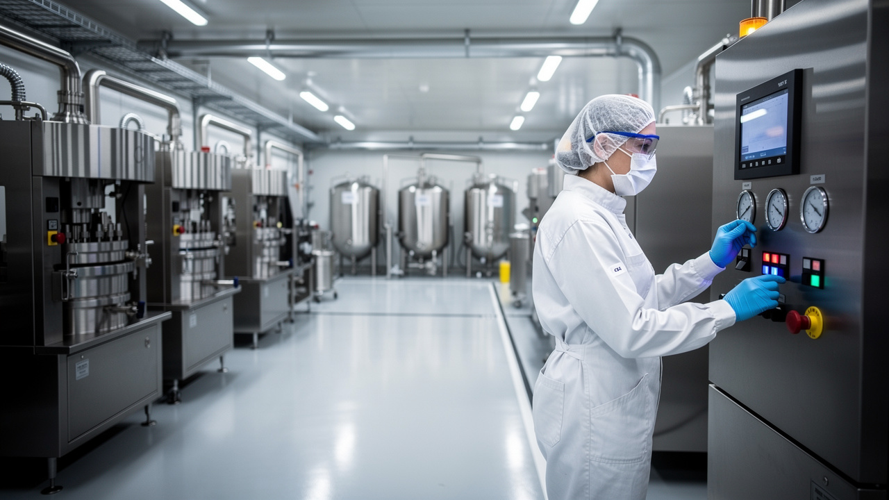 GMP certified nutraceutical manufacturing facility clean room